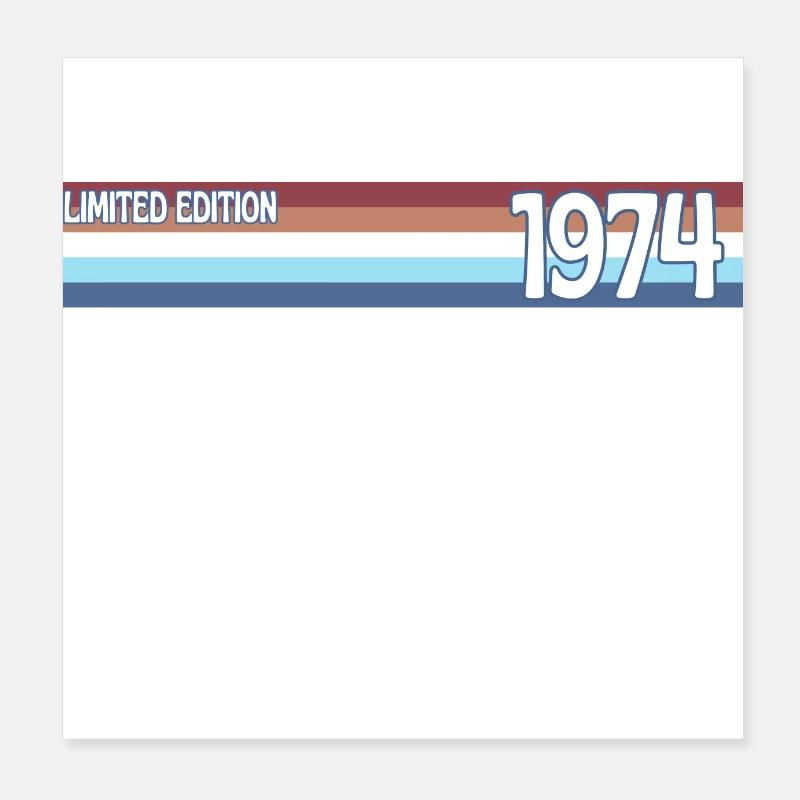 Retro 1974 Limitierte Auflage Poster 20x20 cm
