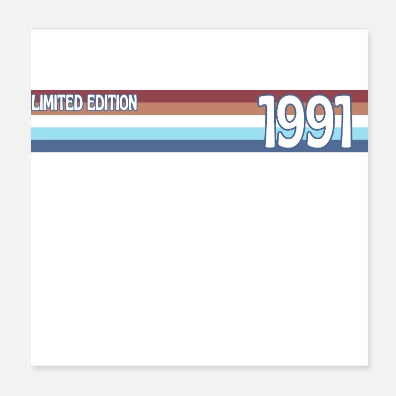 Retro 1991 Limitierte Auflage Poster 20x20 cm