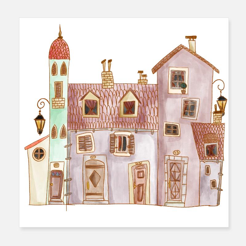 House Poster 8" x 8" (20x20 cm)