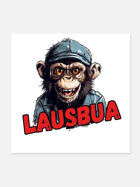 LAUSBUA - Poster 20x20 cm - Weiß