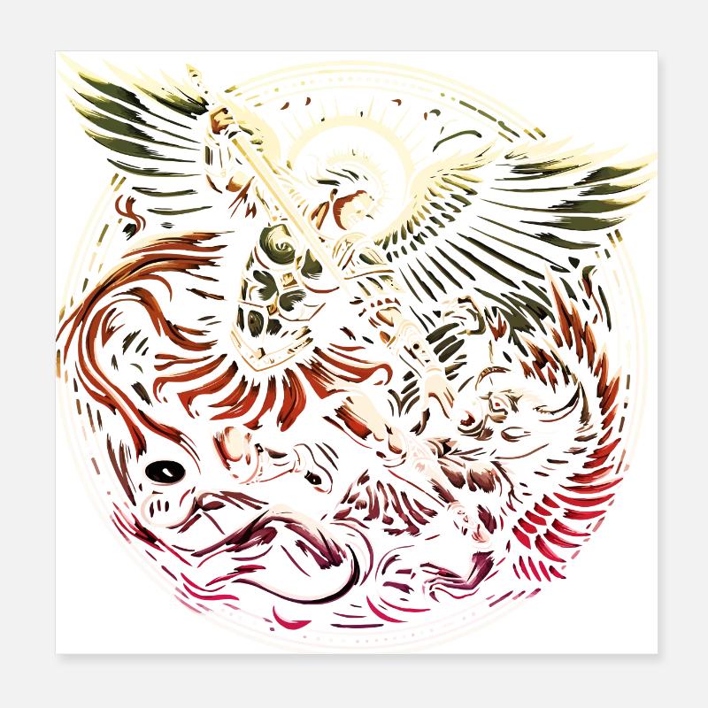 Erzengel Heiliger Religion Gott Engel Glaube Michael Poster 20x20 cm