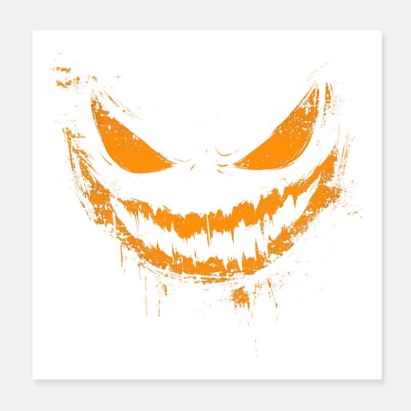rire citrouille effrayant halloween Poster 20 x 20 cm