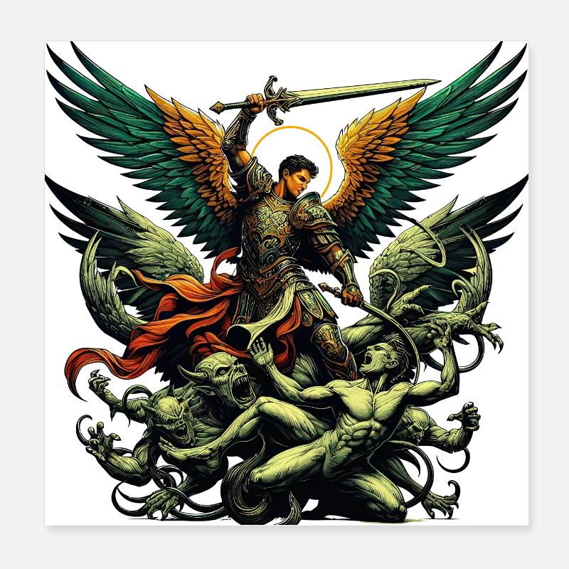 Archange Saint Religion Dieu Ange Foi Michael Poster 20 x 20 cm