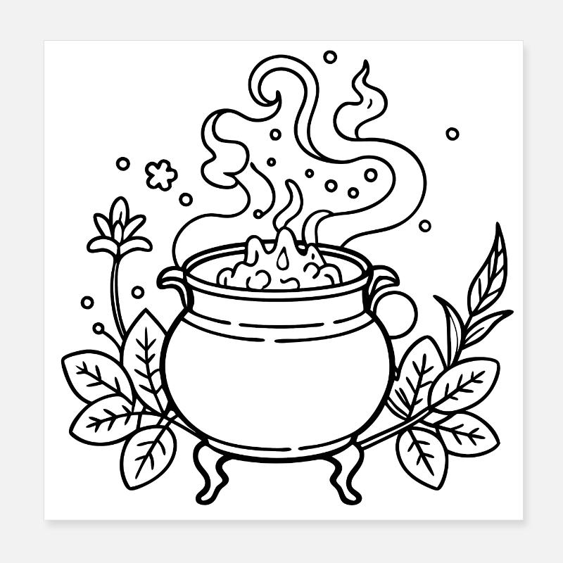 Blubbernder Kessel Poster 20x20 cm