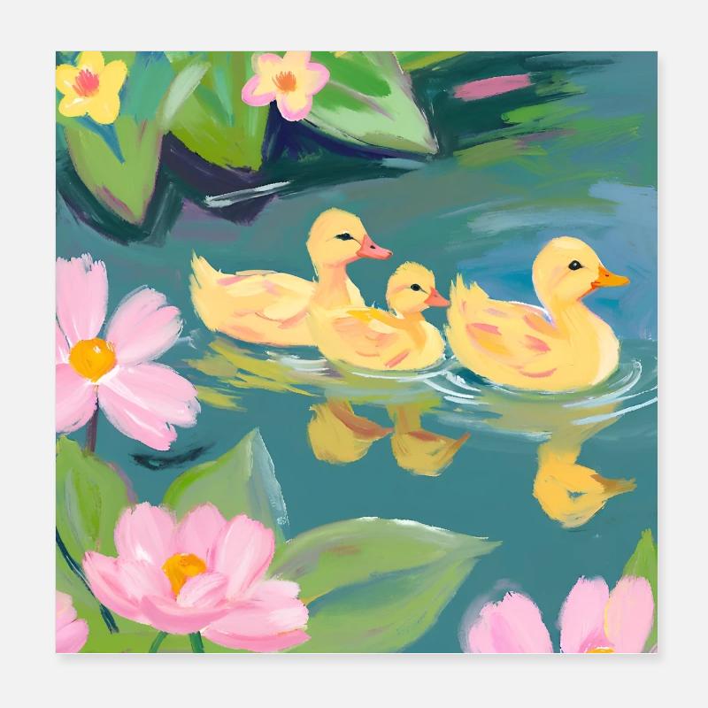 Entchen Poster 20x20 cm