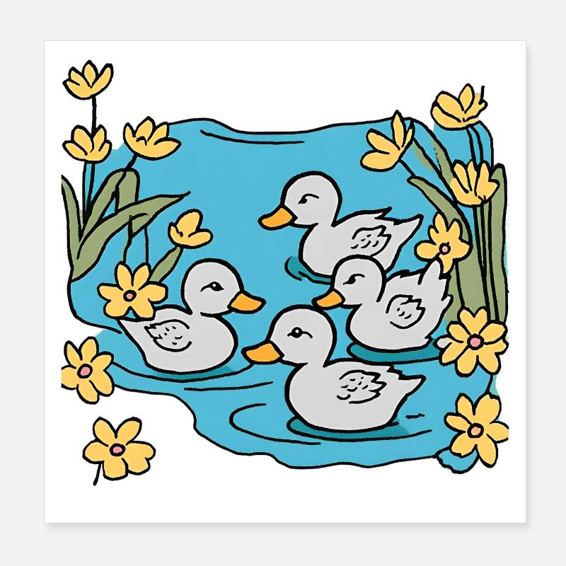 Entchen Poster 20x20 cm