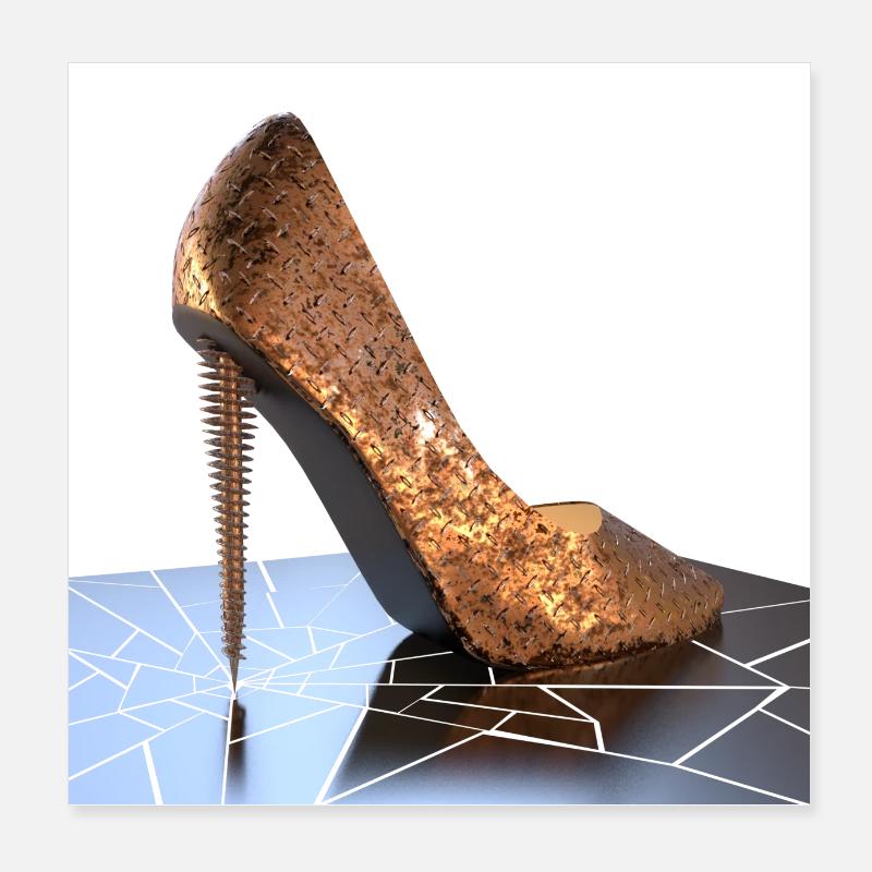 Metal High Heels Poster 8" x 8" (20x20 cm)