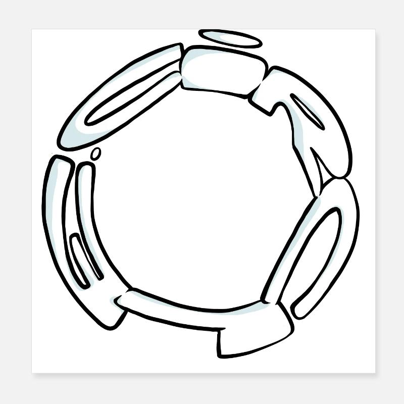 Cercle Graff (noir et blanc) Poster 20 x 20 cm