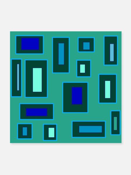 Rechtecke im Raum - Poster 20x20 cm - Weiß