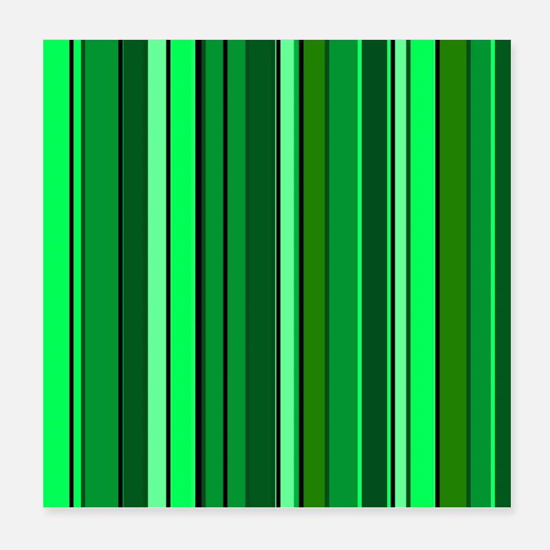 Bandes verticales de différentes nuances de vert Poster 20 x 20 cm