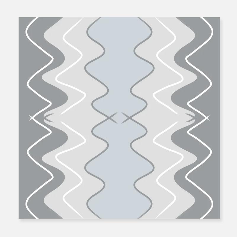Graue vertikale Wellen Poster 20x20 cm