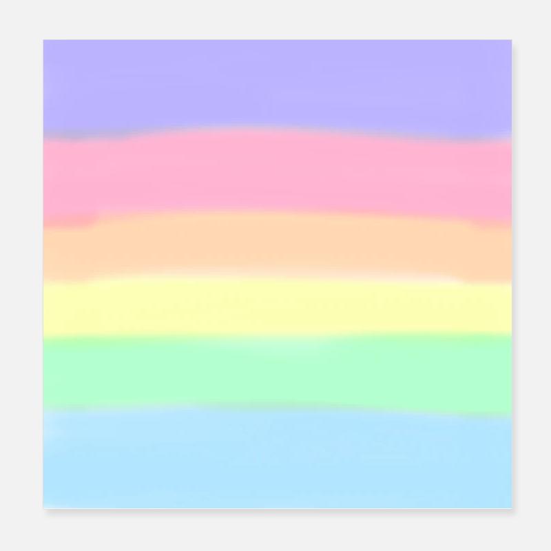 Rayures de couleur arc-en-ciel pastel Poster 20 x 20 cm
