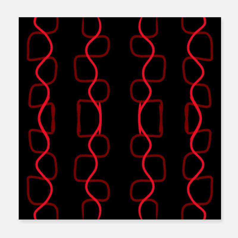 catene rosso su nero Poster 20x20 cm