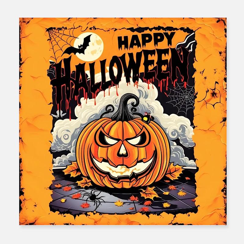 joyeux potiron d’Halloween Poster 20 x 20 cm