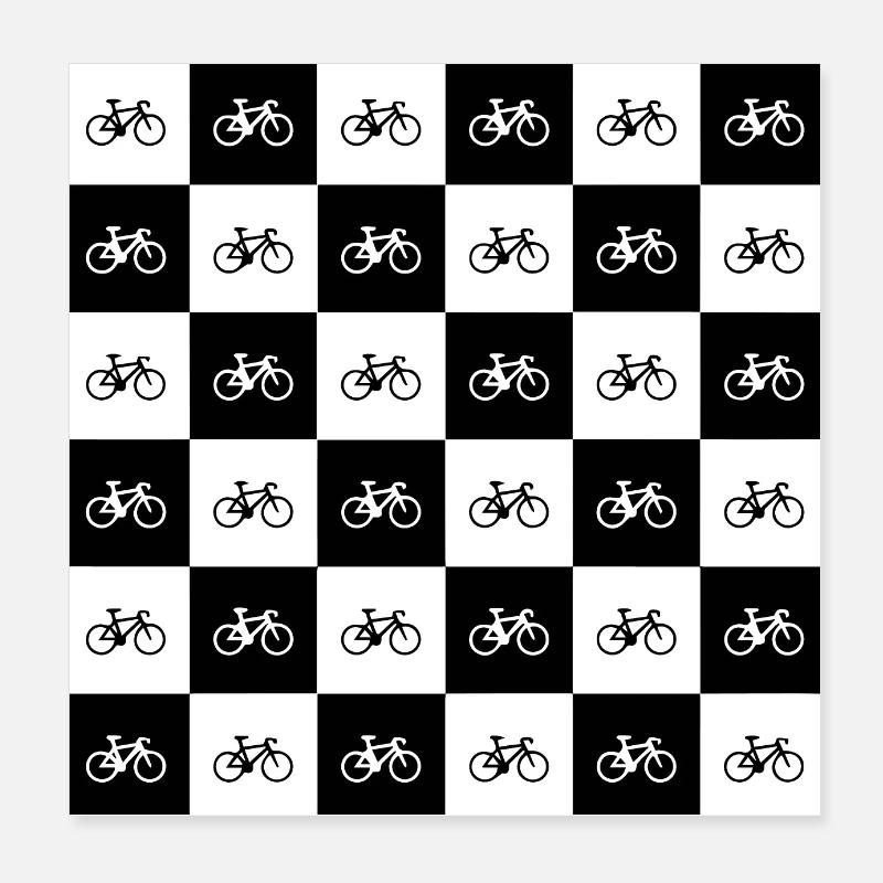 Geometric Bicycle Pattern Design Poster 8" x 8" (20x20 cm)