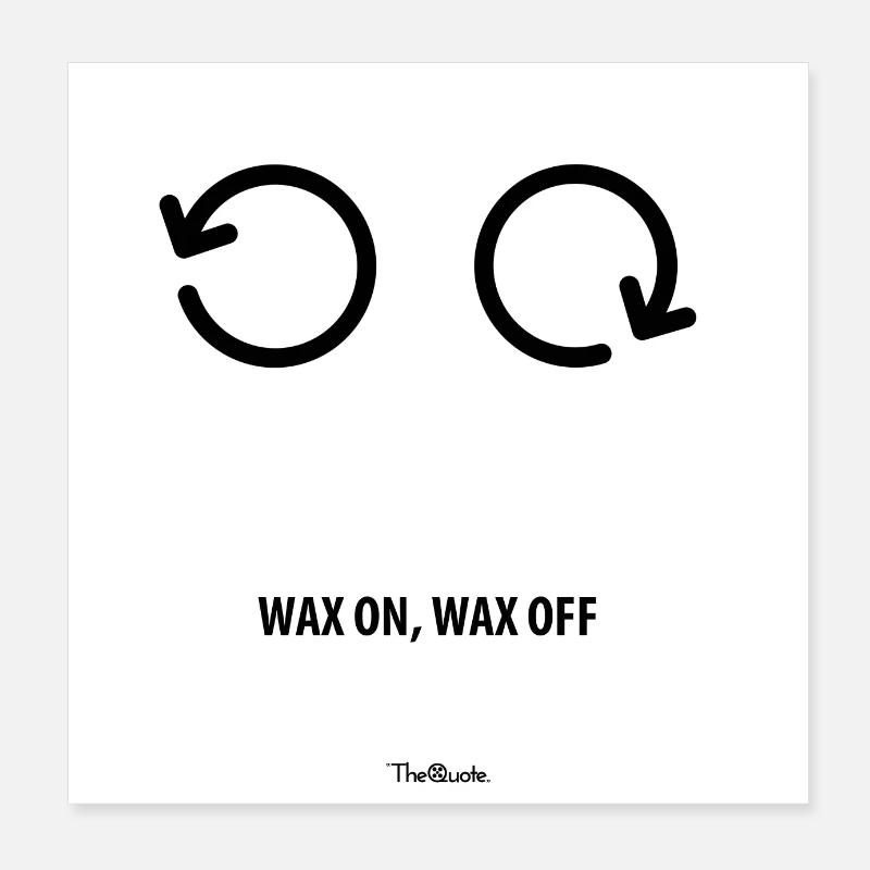 Wax on Wax off affiche Poster 20 x 20 cm