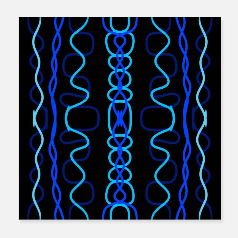 blue and sky blue vertical waves Poster 8" x 8" (20x20 cm)