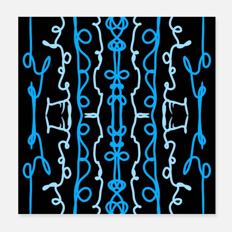 motif vertical bleu et bleu clair Poster 20 x 20 cm
