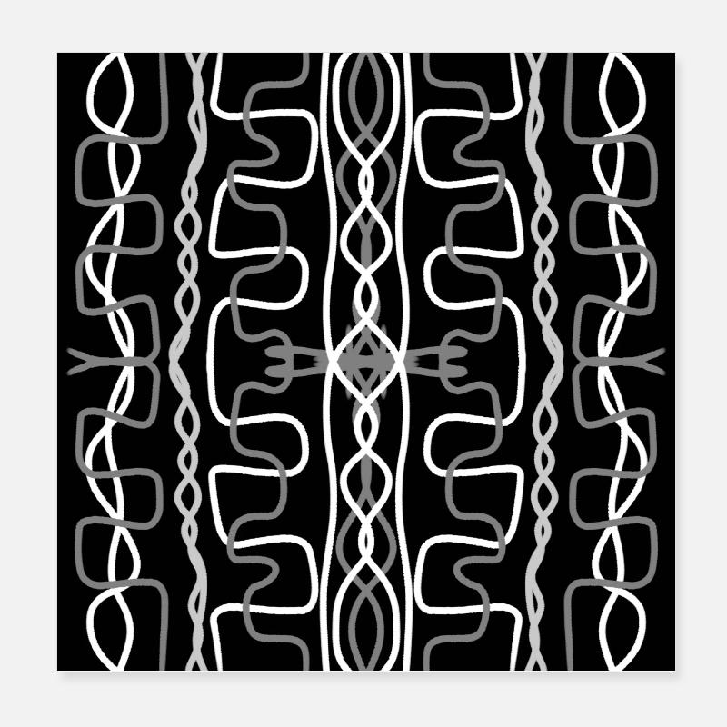 Liaisons grises et blanches Poster 20 x 20 cm
