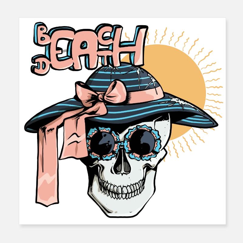 A skull in the sun Poster 8" x 8" (20x20 cm)