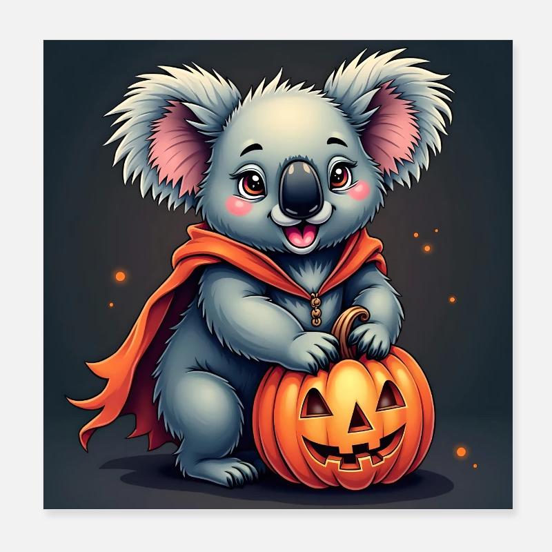 A chibi koala for Halloween Poster 8" x 8" (20x20 cm)