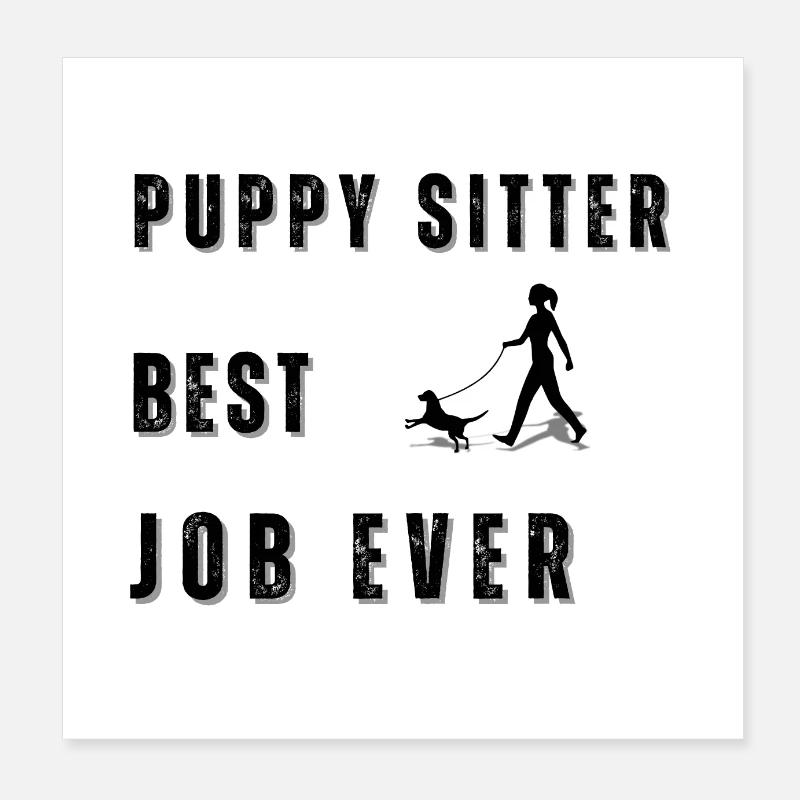 Gardienne de chiots Poster 20 x 20 cm