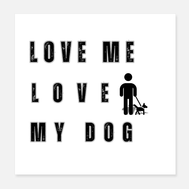 J’aime mon chien Poster 20 x 20 cm