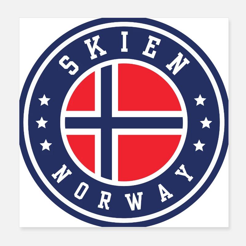 Skien Norwegen Poster 20x20 cm