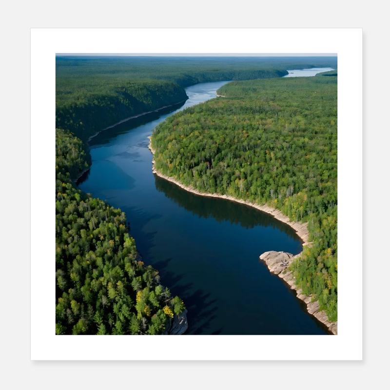 Paysage fluvial de l’Est du Canada Poster 20 x 20 cm