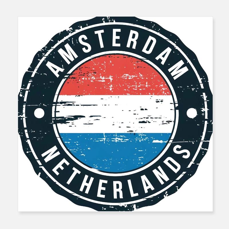 Amsterdam, Pays-Bas Poster 20 x 20 cm