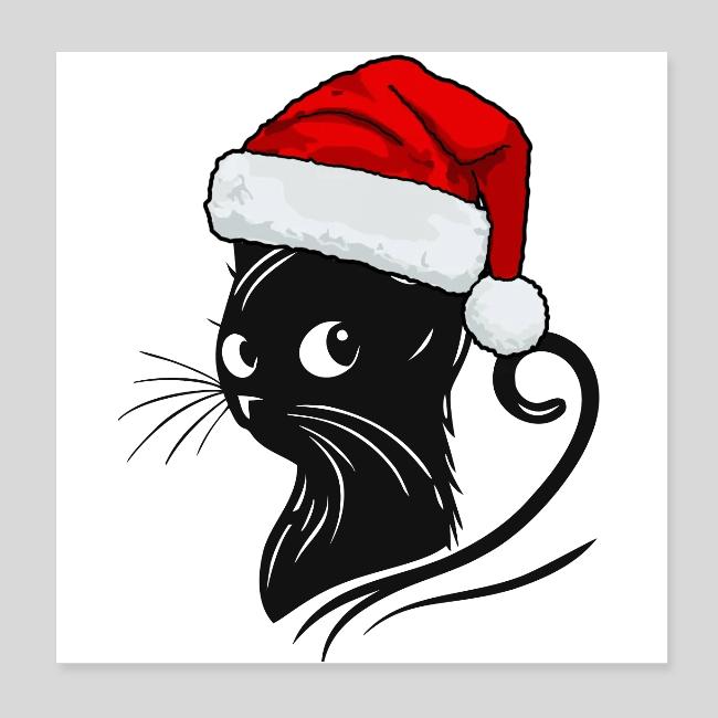 Cute Black Cat Christmas