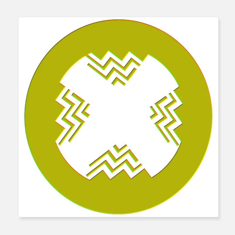Style intérieur circulaire Poster 20 x 20 cm