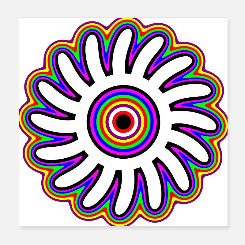 Psychedelic Sun Poster 8" x 8" (20x20 cm)