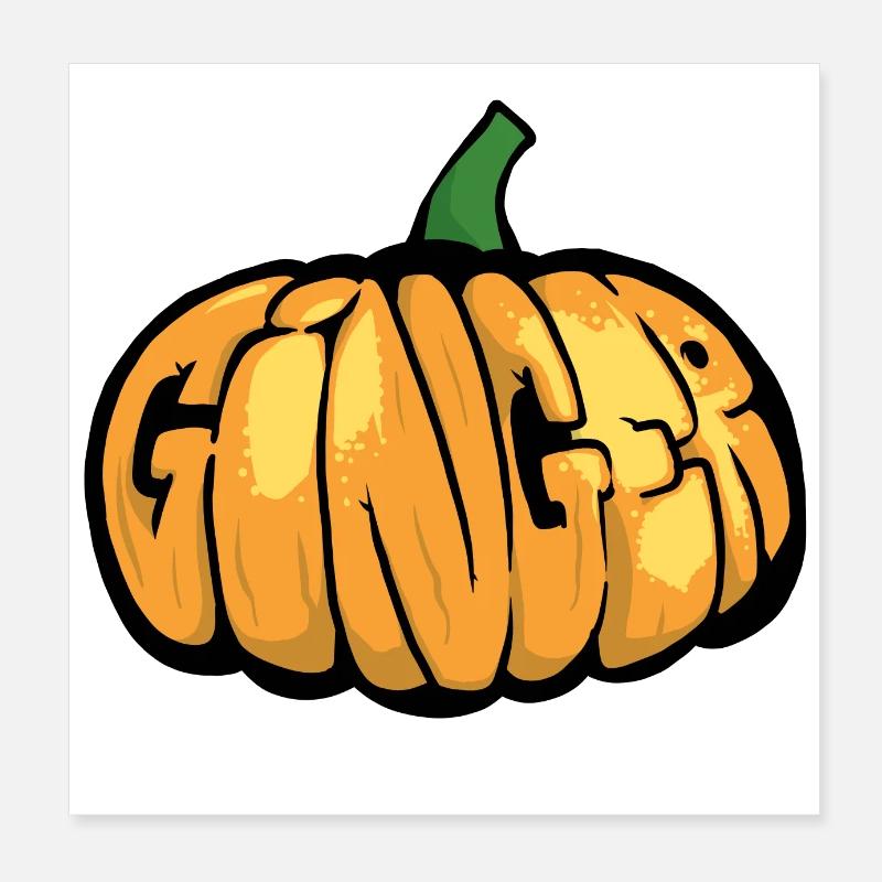 Citrouille Gingembre Graff Poster 20 x 20 cm