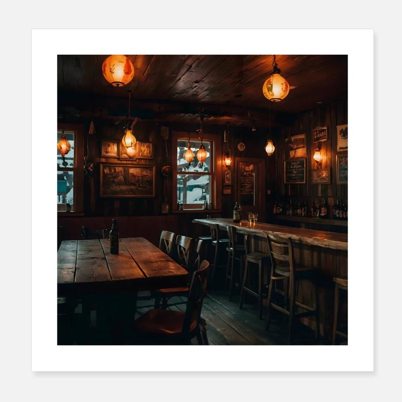 Bar canadien confortable Poster 20 x 20 cm