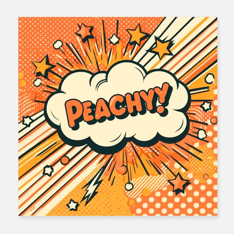 Peachy Pfirsich Poster 20x20 cm