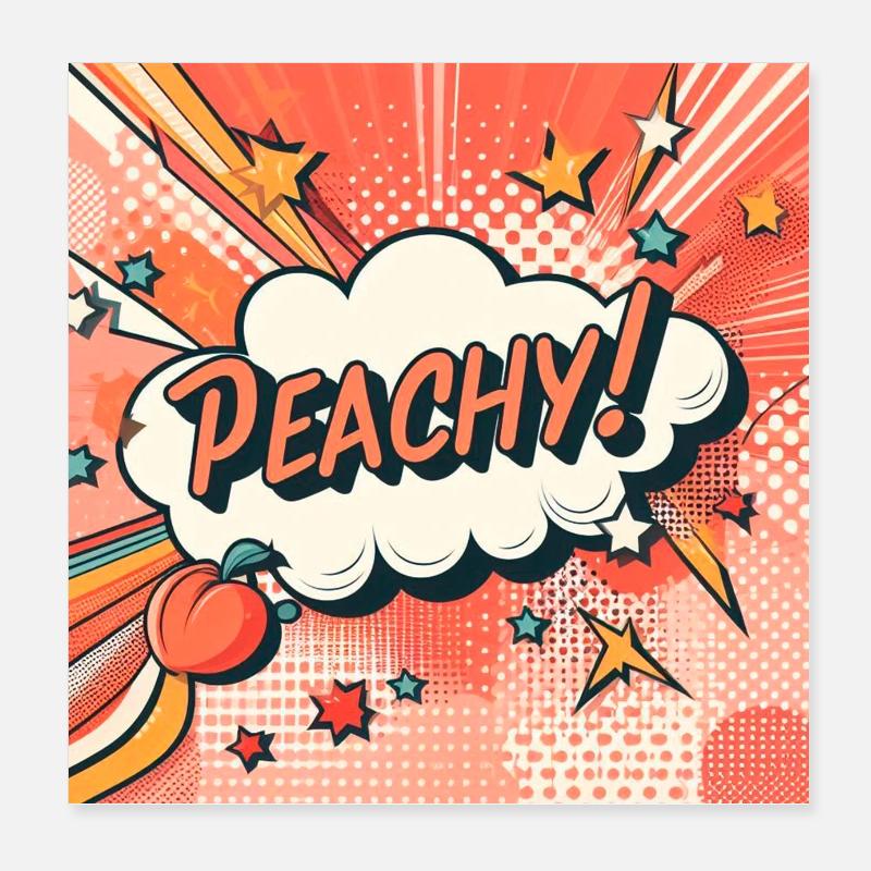 Peachy Peach Poster 8" x 8" (20x20 cm)