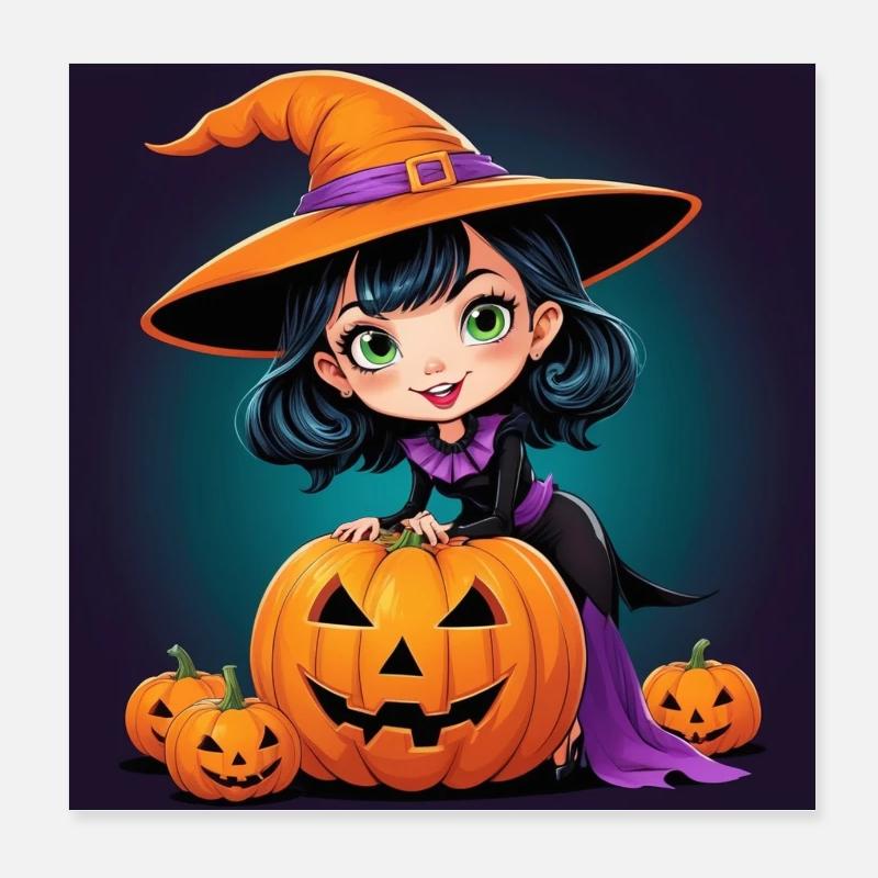 Sorcière d’Halloween Poster 20 x 20 cm