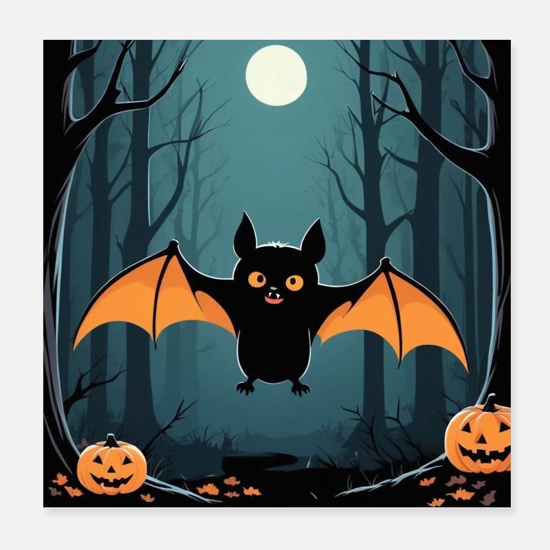 Halloween Bat Poster 20x20 cm