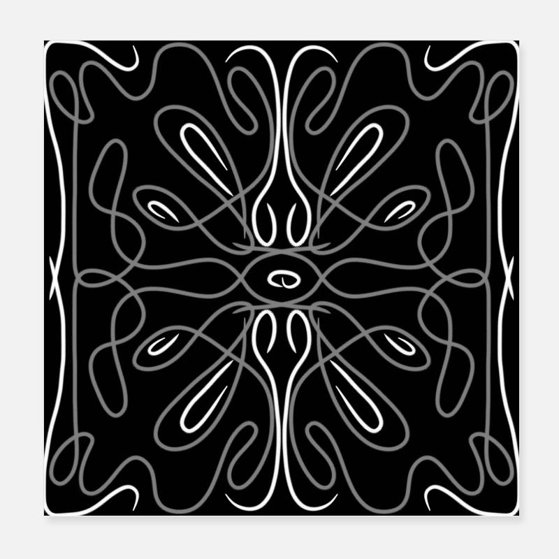 Symmetrical grey and white pattern Poster 8" x 8" (20x20 cm)
