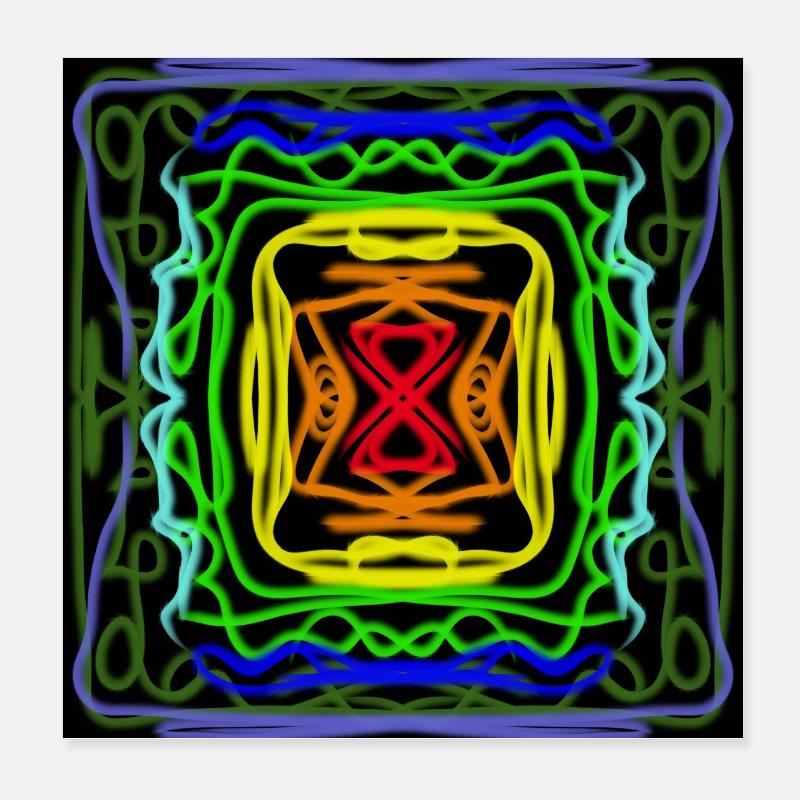 Geometrisches Regenbogenmuster Poster 20x20 cm