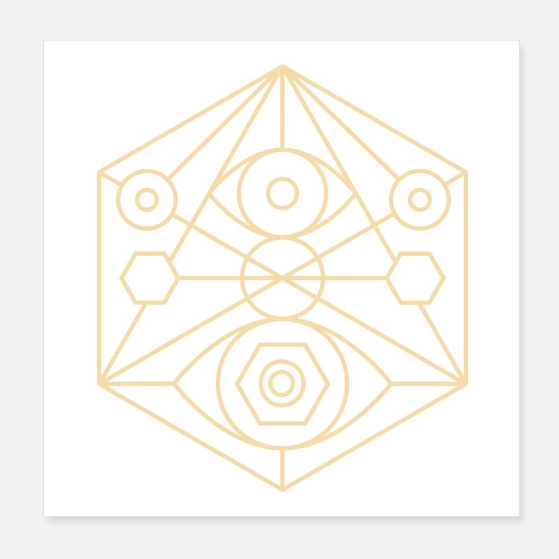 Géométrie Sacrée, Mandala, Modèle Cosmique Poster 20 x 20 cm