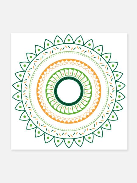 Mandala - Poster 20x20 cm - Weiß