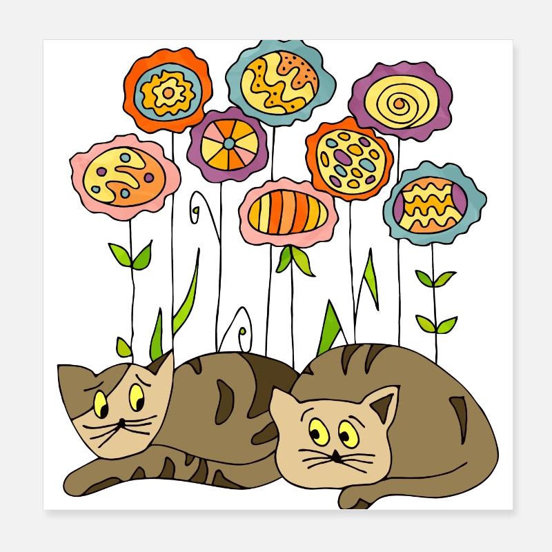Katzen Poster 20x20 cm