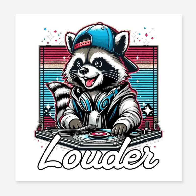 Wachbär DJ DJane Lauter Gift Poster 8" x 8" (20x20 cm)