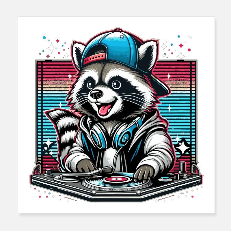 Wachbär DJ DJane Gift Poster 8" x 8" (20x20 cm)
