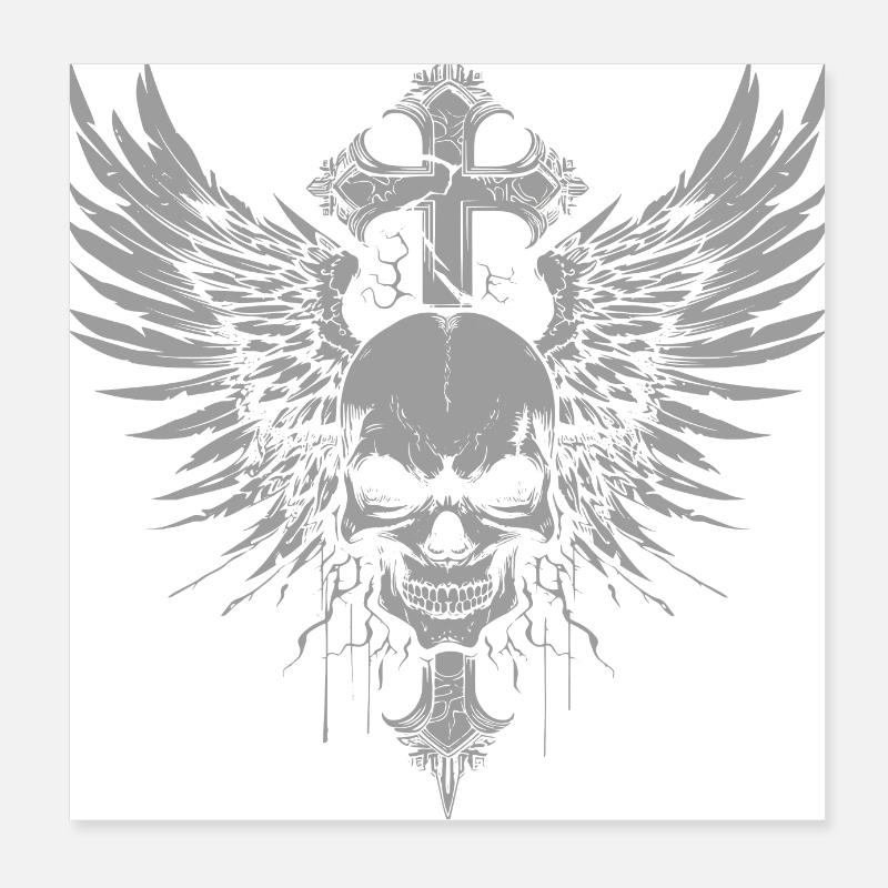 Goth Skull Cross Skull Poster 8" x 8" (20x20 cm)