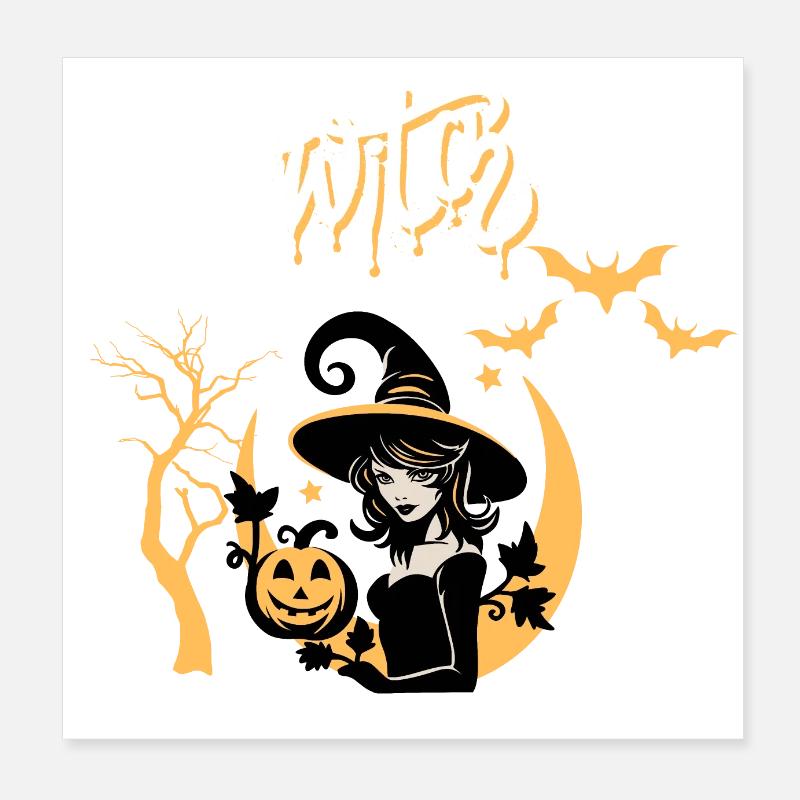 Halloween-Hexe Poster 20x20 cm