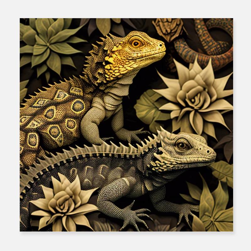 Schimmernde Reptilien Poster 20x20 cm