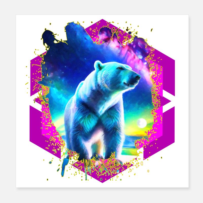 Abstrakter Stellar Bär Poster 20x20 cm